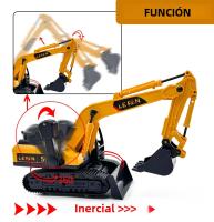 Modelo De Camión Grúa De 1:32 Para Niños Juguete De Vehículo De Ingeniería Con 3 Cabezas De Perforación Excavadora Coche Inercial UNGH - details 2