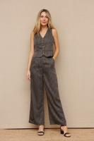 SOLO VENTA PANTALÓN - CONJUNTO GRIS CHALECO Y PANTALÓN LINEAS - Solo Venta Chaleco, Gris, Grey, Rayon, Poliester, Polyester, Elastano, Primavera Verano para Mujer - details 1