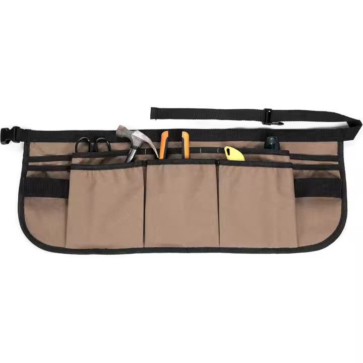 Cinturón de herramientas de jardinería con 13 bolsillos Impermeable 600D Oxford Cinturón Bolsa Delantal Cinturón de herramientas de jardín ajustable para mujeres y hombres Jardinero (Marrón-Estilo C) - 1