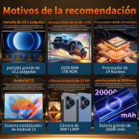 2025 5G Nueva tablet de 10,1 pulgadas Android 13.0 20000mAh 16GB Ram 1TB ROM WiFi 14 tableta nuclear Rojo Global - details 1