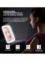 Espejo De Maquillaje LED Con Ajuste De Brillo Y Giratorio Incluye Almacenamiento Y Cargador USB Para Tu Belleza Diaria - details 2