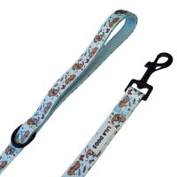 Correa Estampada para perro. Anilla en el asa para colgar el porta bolsas. Hebilla negra de aleación de Zinc. Marca Lila Dogs - details 0