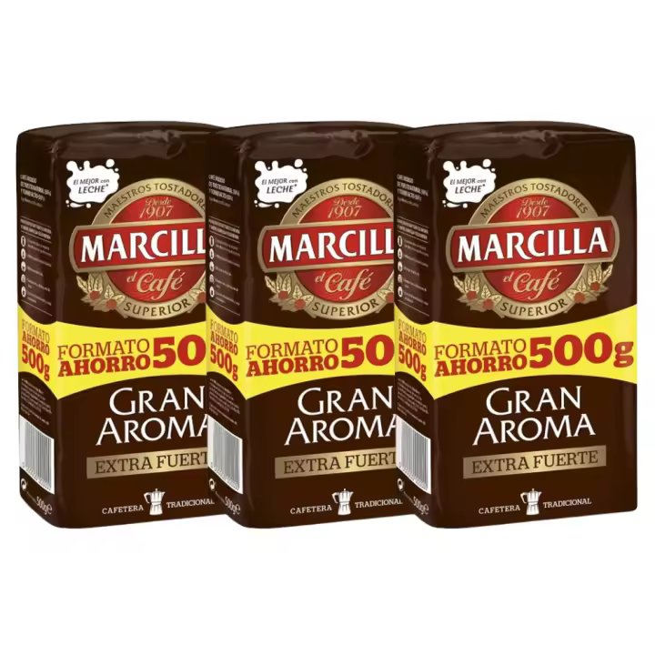 Pack de 3 Marcilla molido Gran Aroma Extra Fuerte, Formato Ahorro 500 gramos - 1