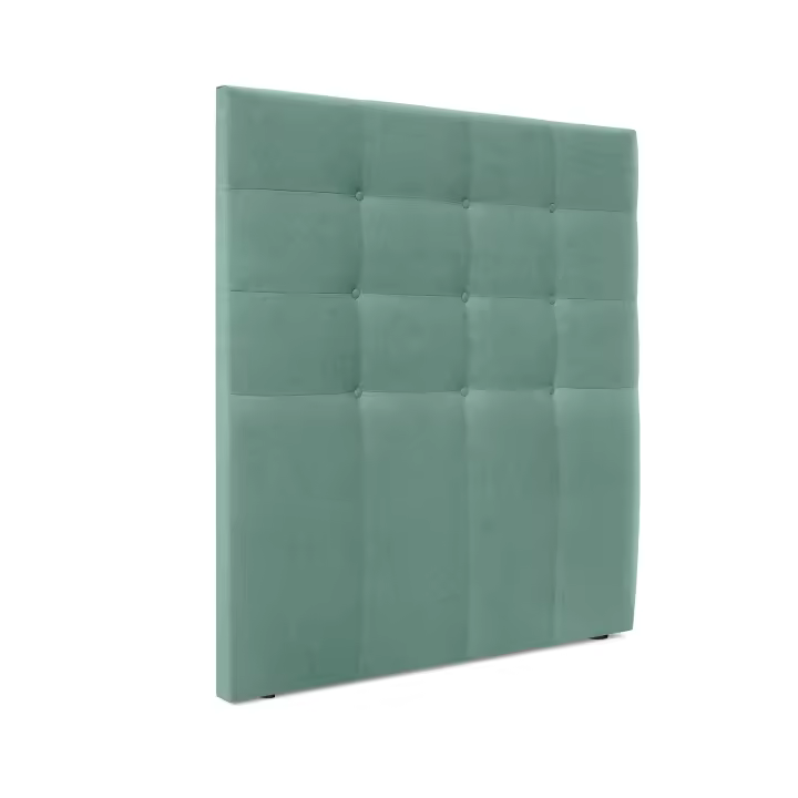 DHOME Cabecero Capitoné hasta el Suelo Cabezal 8cm tapizado ACUALINE Tela y Polipiel para Cama Dormitorio (Verde Agua Tela) - 1