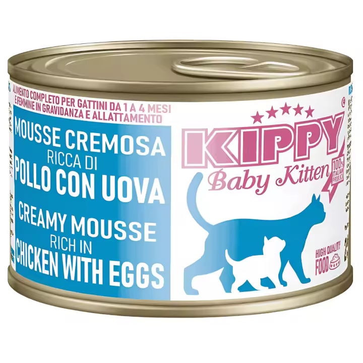 Lata Kippy Cat Mousse de Pollo y Huevo para Gatitos y Gatas Gestantes – 200 g - 1
