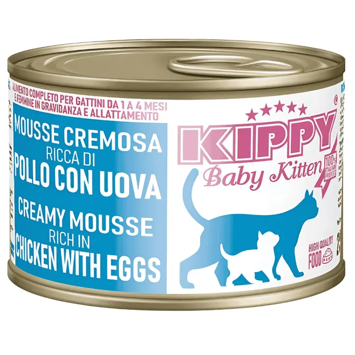 Kippy Cat Lata Mousse | Nutrición Gatitos y Gatas Madres | Pollo Huevo | Crecimiento y Energía 200g - 1