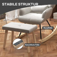 Silla mecedora con taburete, Reclinable con codos, 66x96x101 cm, Tapizado, Estilo Contemporáneo, Salón, 66x96x101 cm - details 4