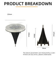 4PCS Lámpara Solar LED Para Jardín Impermeable 4LED/8LED Decoración De Césped Luz Subterránea Para Terraza Patio Estilo Contemporáneo - details 10