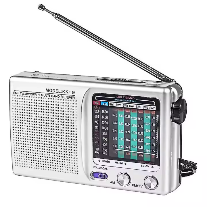 Radio AM/FM/SW portátil operado compatible con interior, exterior y Uso DE EMERGENCIA - 1