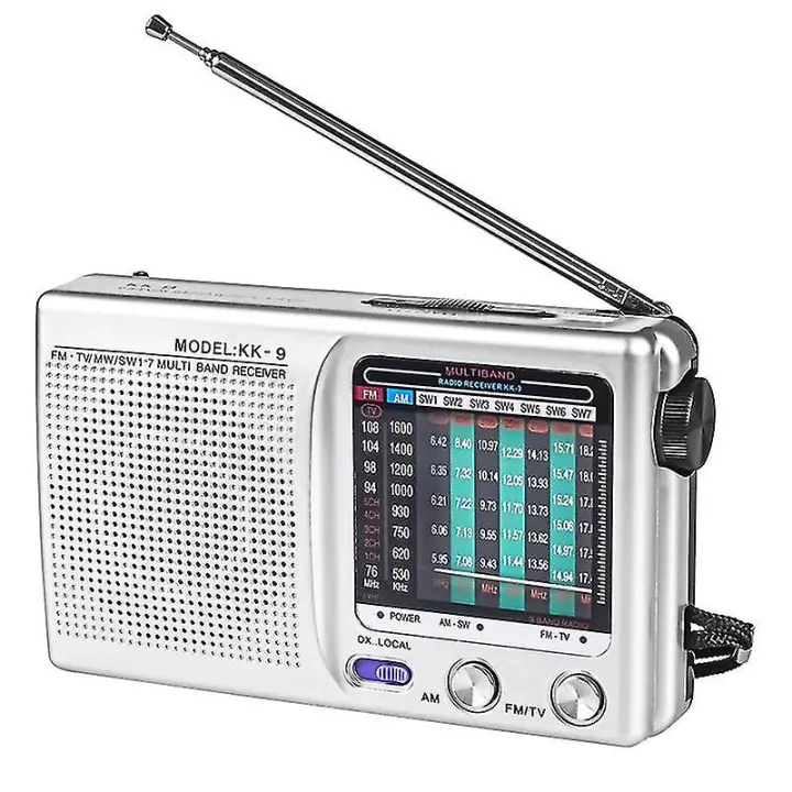 Radio AM/FM/SW portátil operado compatible con interior, exterior y Uso DE EMERGENCIA - 1