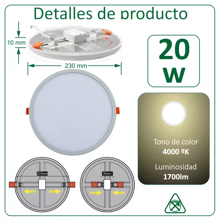 VZLED - Down-light LED Ø de corte ajustable - 1