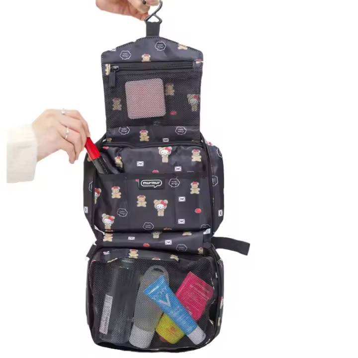Bolso De Maquillaje Sanrio Hello Kitty De Gran Capacidad Plegable Portátil Colgable Para Mujer Regalo De Cumpleaños - 1