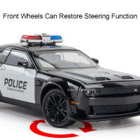Modelo De Coche Policial Challenger SRT 1:22 Con Luz Y Sonido Puertas Abiertas Metal Para Niños Regalo De Cumpleaños Juguete Duradero - details 5