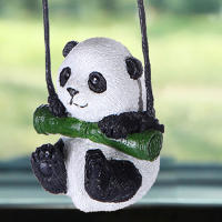 Colgante De Coche Panda Adorno Para Interiores Y Espejo Retrovisor Decoración Automotriz De Cuero Cartoon Tesin - details 4