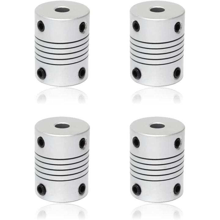 Madrid Gadget Store - 4x Acopladores de Eje Flexible de 5mm a 5mm, Acoplamiento Conector de Unión de Aleación de Aluminio Impresora 3D Compatible con Creality CR-10 CR-10S S4 S5 Makerbot RepRap Prusa i3 impresora 3D o máquina CNC - Recambio Repuesto