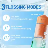 Irrigador Bucal Eléctrico para dientes, 3 Modos, 4 Boquillas de Chorro, limpiezas y Uso de hilo dental - details 1