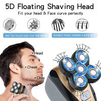 Afeitadora Eléctrica Recargable Portátil 5 En 1 Para Rostro Hombre Cuchilla Doble Borde Impermeable Máquina De Afeitar - details 1