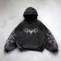 Sudadera De Capucha Retro Gótica Para Hombre Y Mujer Estampado Gráfico Hip Hop Punk Grunge Casual Suelta Streetwear Otoño E Invierno - details 2