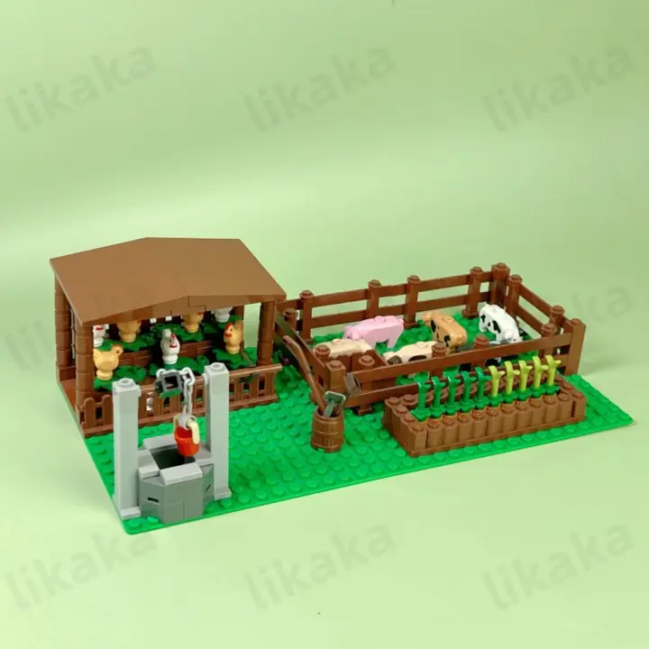 Bloques De Construcción De La Ciudad Y La Granja MOC Animales Cerdo Juguetes Montessori Para Niños Regalo Bloques Clásicos DIY Compatibles Con Amigos - 1