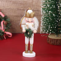 1PCS Nutcracker Puppet Soldier Pendant 6/12CM Miniatura Soldado De Navidad Decoración Para Escritorio Adorno De Hogar Figura De Madera - details 5