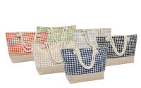 EILV - Bolso de Playa Mujer con Cremallera y Bolsillo Interior | Grande, Ligero, de Tela, Estilo Clásico a Cuadros | Bolsa Verano para Viaje, Piscina, Playa, Picnic - details 0