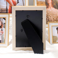 Marco De Fotos Plástico En Color Marrón Y Blanco Para Decoración De La Mesa Estilo Moderno Sin Marco De Imagen Incluido - details 1