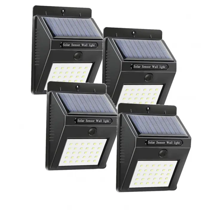Mediawavestore - Focos de Pared Solares con Sensor de Movimiento LED SMD 20 - Iluminación de Seguridad para Exteriores - 1