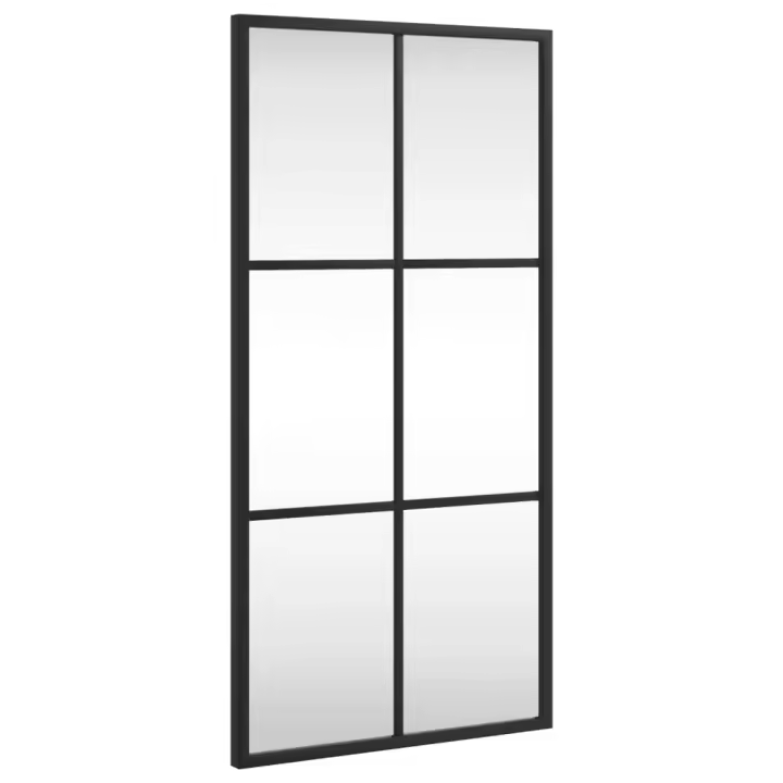 Espejo bañoEspejo de pared rectangular de hierro negro 30x60 cm - 1
