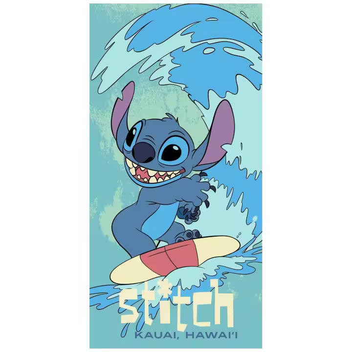 Stitch Toalla de Playa Microfibra, Toalla para Piscina, Baño, Viaje 70x140cm, Toalla Infantil para Niños y Niñas Stitch Disney, Regalo Cumpleaños, Color Verde - 1