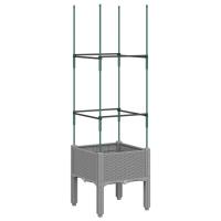 vidaXL Jardinera con enrejado PP gris claro 40x40x142,5 cm - details 0