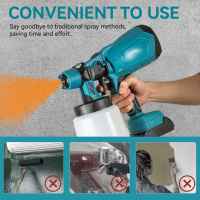 Pistola de Pintura Eléctrica Inalámbrica 1000ML 38000RPM, Pulverizador Portátil para Coches/Muebles/Acero, Compatible con Batería Makita 18V, Alta Velocidad y Precisión - details 3