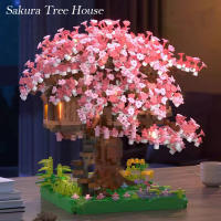 Juguete Educativo Para Niños Casa En Un Árbol De Cerezo Miniatura Bloques De Construcción Micro De Alta Calidad Con Flor De Cerezo Para Juego De Construcción - details 5