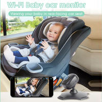 Monitor De Bebé WiFi Cámara De Vehículo Con Visión Nocturna Rotación De 360° Espejo Para Asiento Trasero Sin Cable Resolución SD 720P - details 2