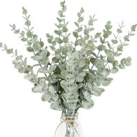 20pcs Hojas De Eucalipto Artificiales 38CM Ramas De Hojas Verdes Y Flores Para Arreglo Floral DIY Centros De Mesa Decoración De Boda Y Hogar - details 0