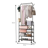 LUTODY - Perchero pie de burro y Zapatero, Colgador de ropa con estante para zapatos y accesorios, Multifuncional para salón, dormitorio, sala de estar y entrada - details 9