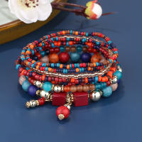 Pulsera Bohemia Colorida De Granos De Arroz Para Mujer Y Hombre Joyería Étnica De Cadena De Bolas Hechas a Mano Regalo De Verano - details 6