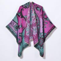 Capa de abrigo estilo chal con abertura en jacquard estilo retro para mujer, nueva llegada de otoño e invierno - details 8