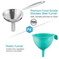 Juego De 4 Funnel De Acero Inoxidable 304 Con Cepillo De Limpieza Para Transferir Aceites Esenciales Líquidos Espices - details 5