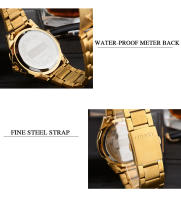 Reloj De Pulsera De Lujo Para Hombre CHENXI Dial Dorado Cuarzo Acero Inoxidable Impermeable Reloj De Negocios Con Manos Luminosas Y Cierre De Seguridad - details 7
