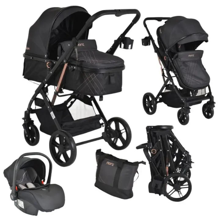 Carrito de bebé trío convertible RAFAELLO hasta 15 kg con silla de coche MULTI de Moni - 1