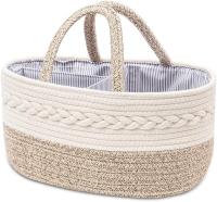 Organizador de pañales para Bebe, cesta de almacenamiento portátil de Algodón con Cuerda, cesta de baño con compartimientos intercambiables, Gift para recién nacidos - details 0