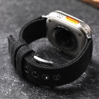 Correa De Reloj De Tela Grua Doble Para Apple Watch Ultra 49MM 45MM 44MM Estilo Rudo Verde Negro Para Hombres - details 7