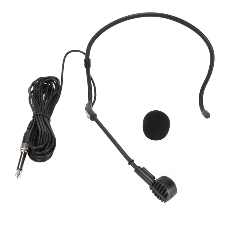 Microfono De Cuello Ligero Con Cable De 16.4 Pies Jack De 6.35mm Para Enseñanza Karaoke Y Habladores Microfono Earhook Para Hombres - 1