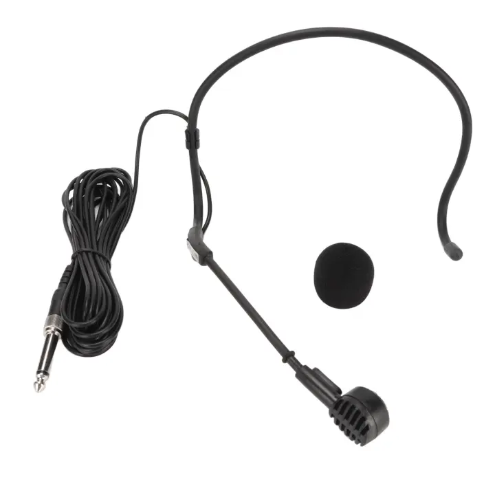 Microfono De Cuello Ligero Con Cable De 16.4 Pies Jack De 6.35mm Para Enseñanza Karaoke Y Habladores Microfono Earhook Para Hombres - 1