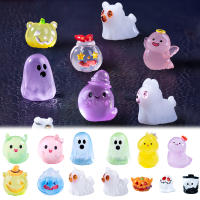 10-12pcs Decoraciones De Halloween Luminosas Calabaza Fantasma Micro Paisaje Resina Figuras De Fantasma Estatua Decoración De Escritorio Regalos Para Fiesta - details 2