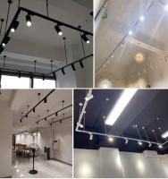 Juego De Rail De Pista De Luz 2 Hilo 0.5M 1M Lámpara LED Para Sala De Estar Conectores Recto/L Forma Caja De Techo Brushed Nickel - details 12