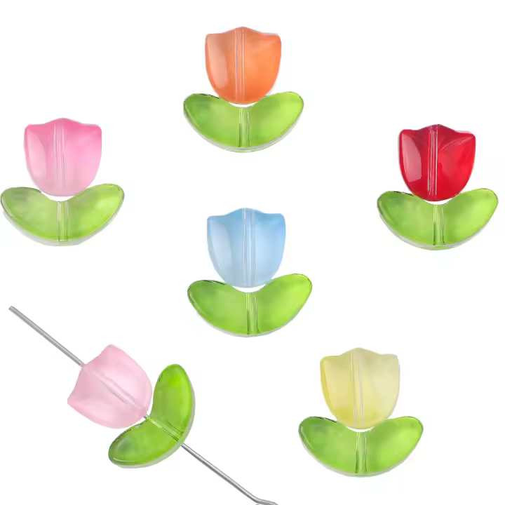25 Sets De Polvo De Gel Para Manualidades Perlas De Tulipán De Vidrio Gradiente Material Para Hacer Pulseras Collares Accesorios Y Peinados DIY - 1