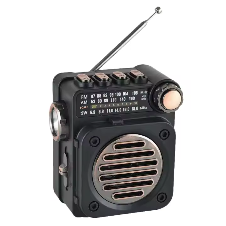 SODANY Radio Portátil Retro FM/AM/SW Altavoz Bluetooth, USB/TF, Linterna LED, Batería Recargable. TS-1321 - 1