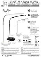 BEL AIR HOME - Lámpara Flexo LED Escritorio BOSTON | 5W 4000K (Luz natural) | Ajustable y Táctil para Estudio | Metal - details 4