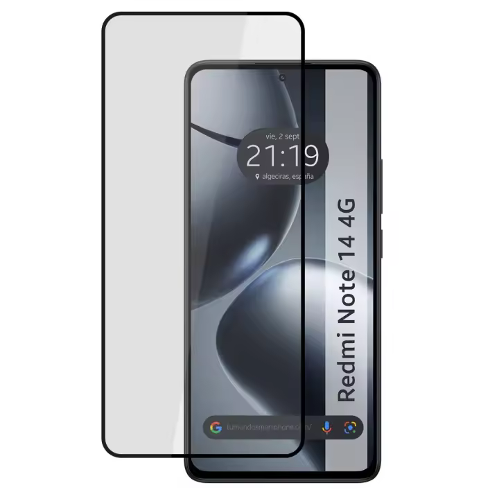 Tumundosmartphone Protector Cristal Templado Completo 5D Full Glue Negro para Xiaomi Redmi Note 14 4G Vidrio - 1
